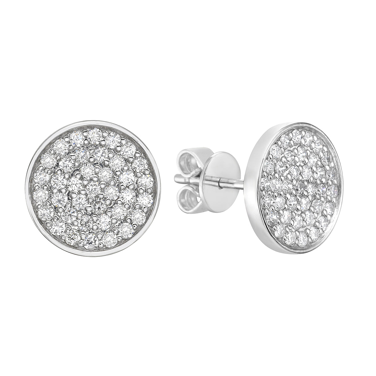 14K White Gold Diamond Studs Earrings