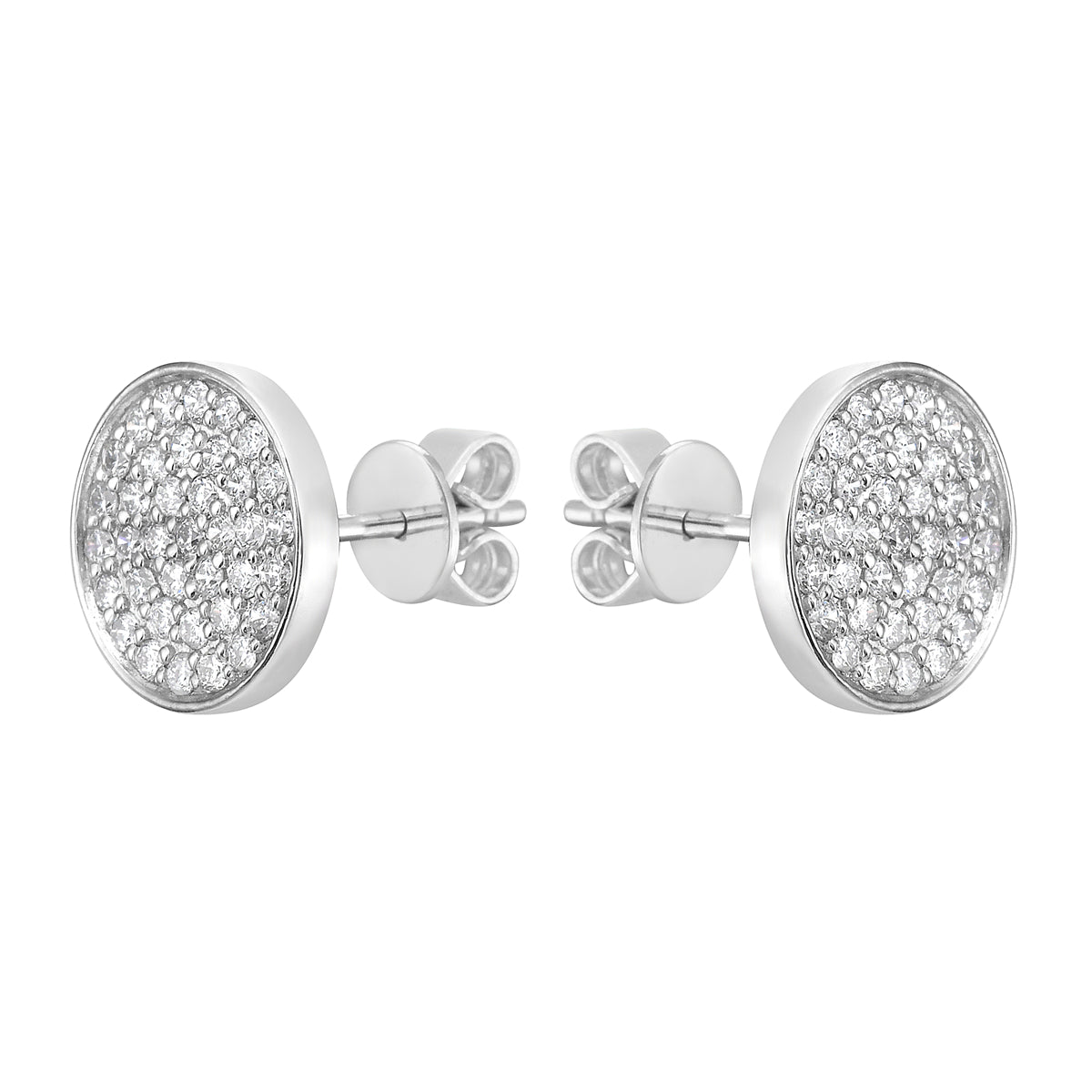 14K White Gold Diamond Studs Earrings