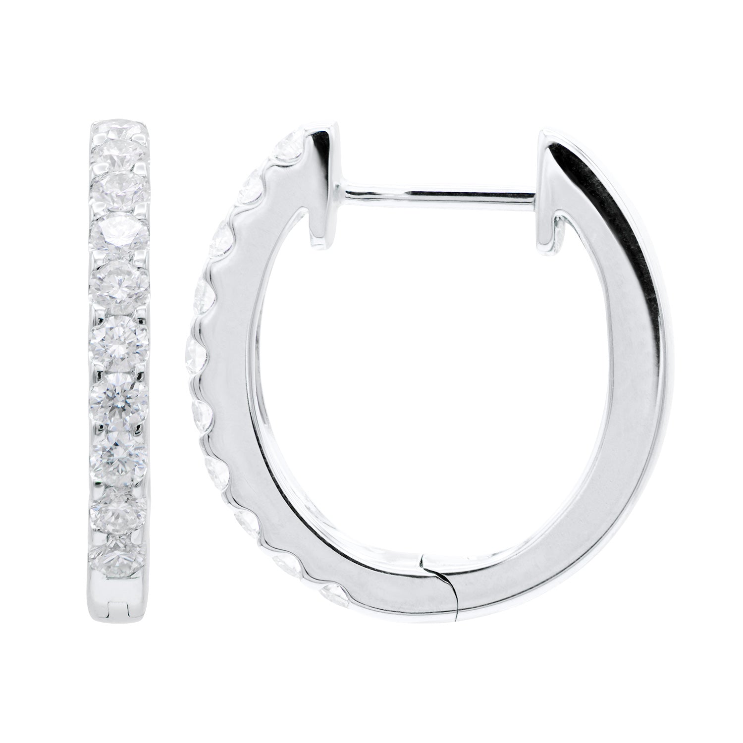14K White Gold Extra Sparkle Huggie Earring