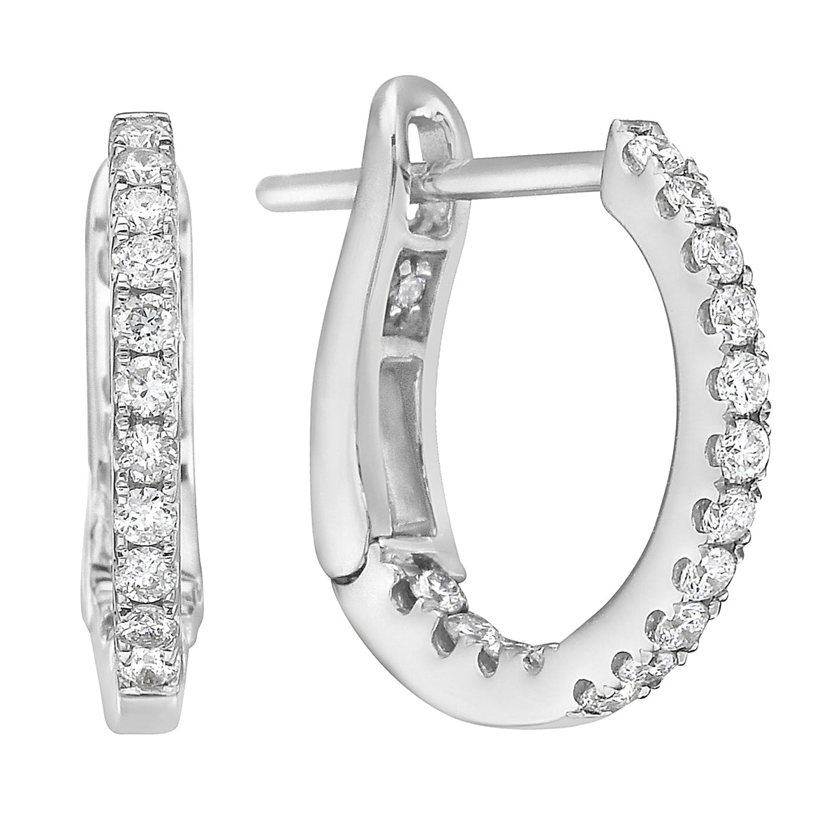 14K White Gold Diamond Earrings