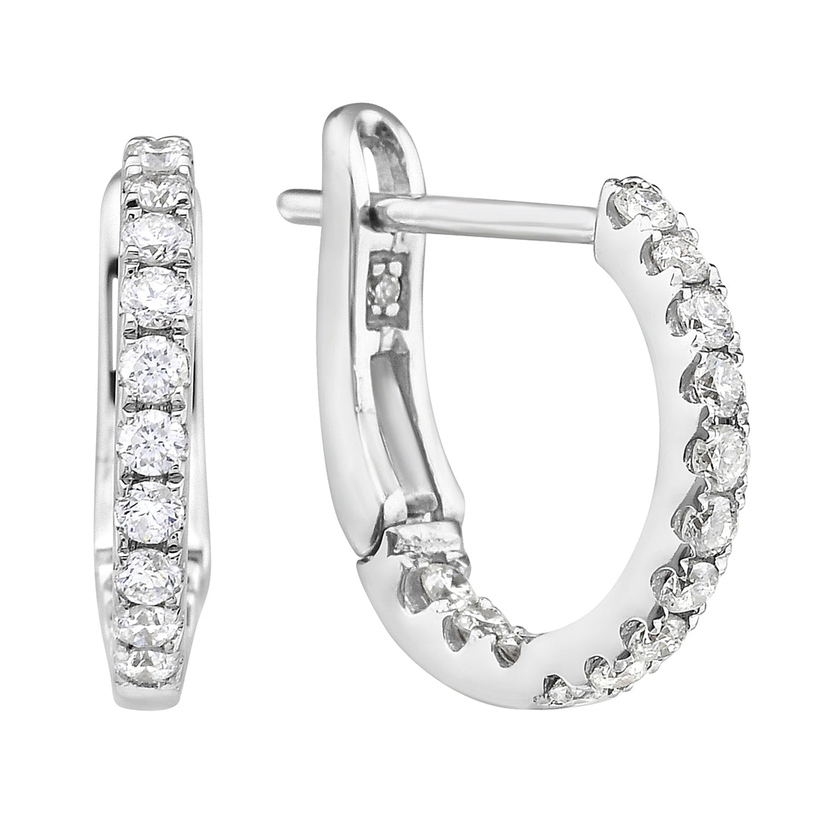 14K White Gold Diamond Earrings, Round 0.29ct