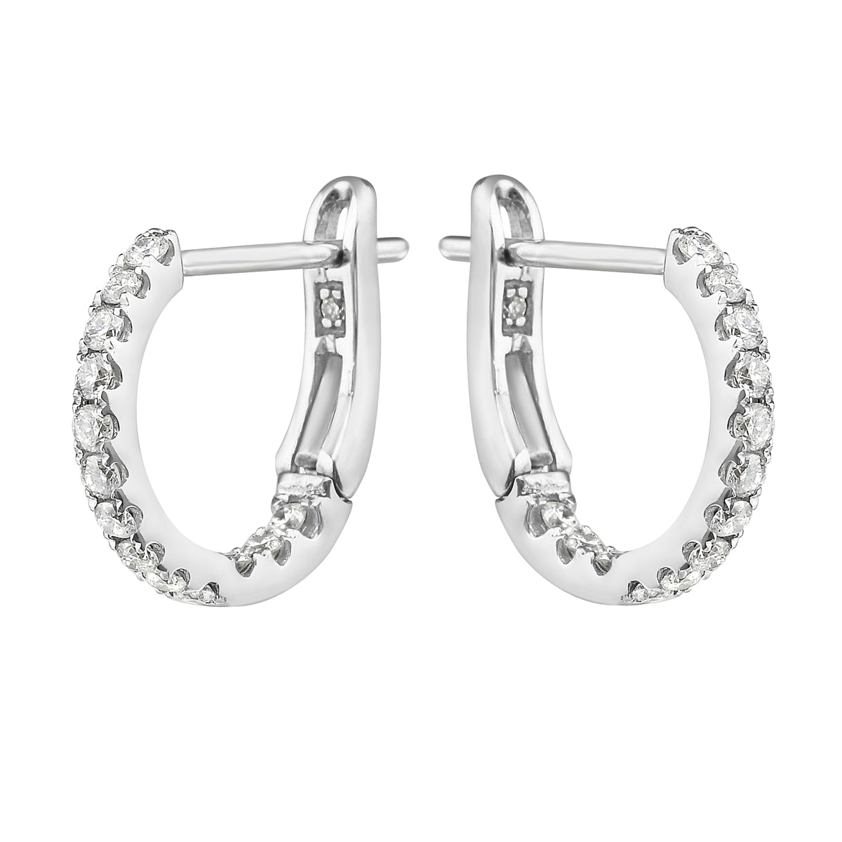 14K White Gold Diamond Earrings, Round 0.29ct