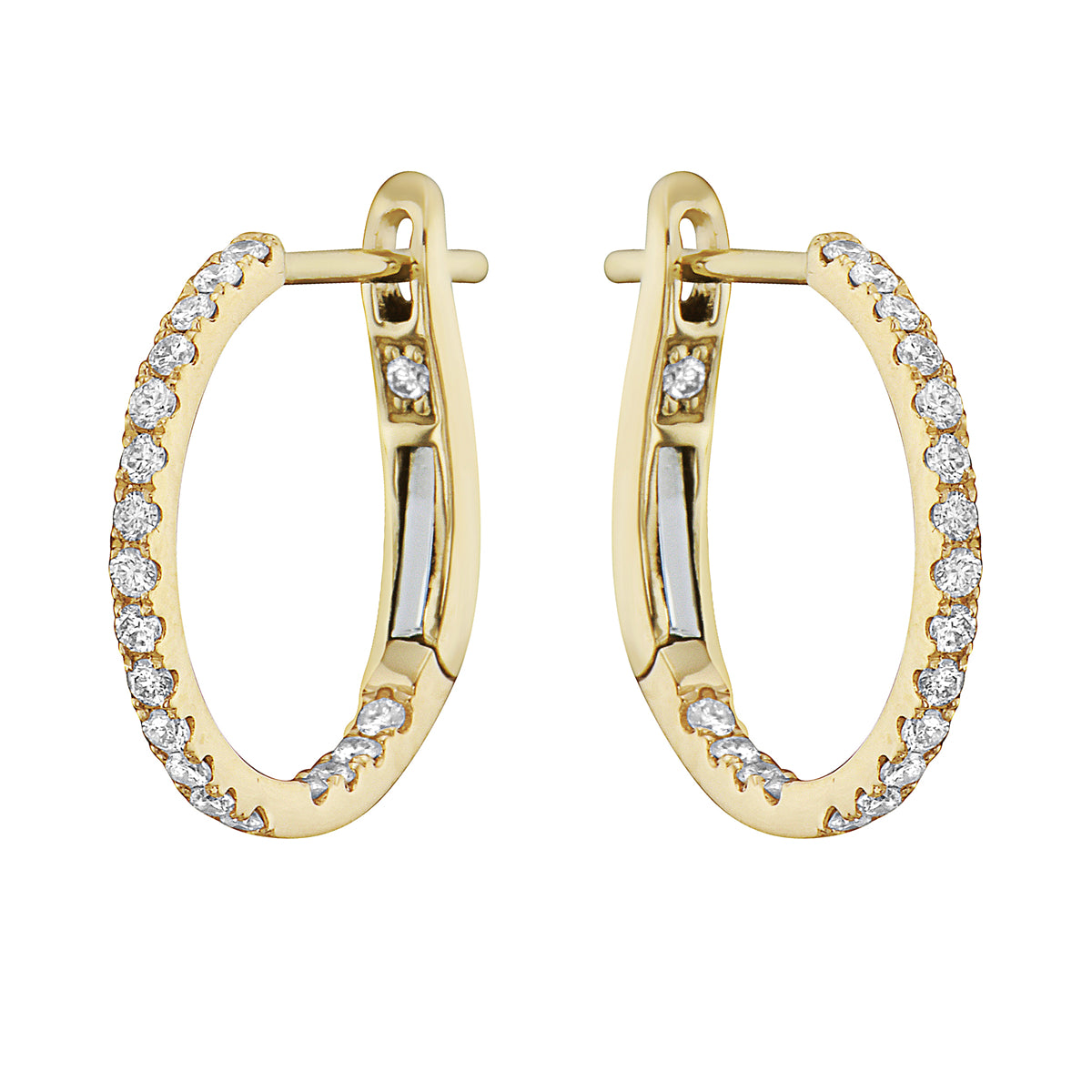 14K Yellow Gold Classic Round Huggies - Small, 0.31ct