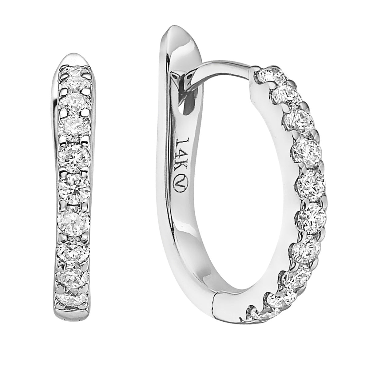 14K White Gold Liora Hoop, 0.22ct
