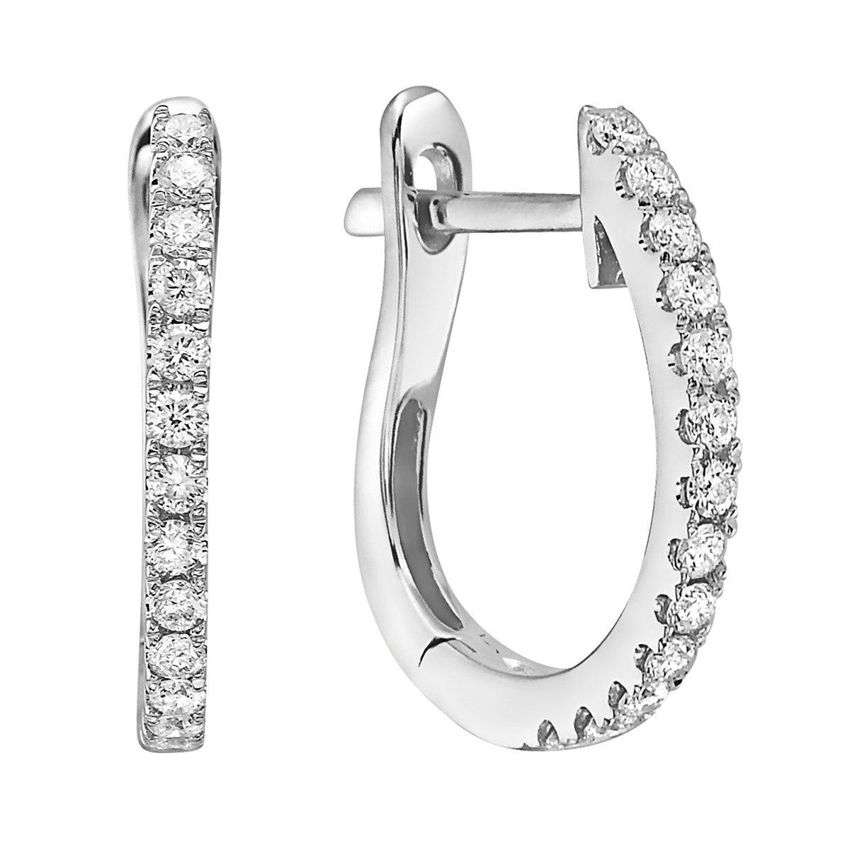 14K White Gold Yael Hoop, 0.24ct