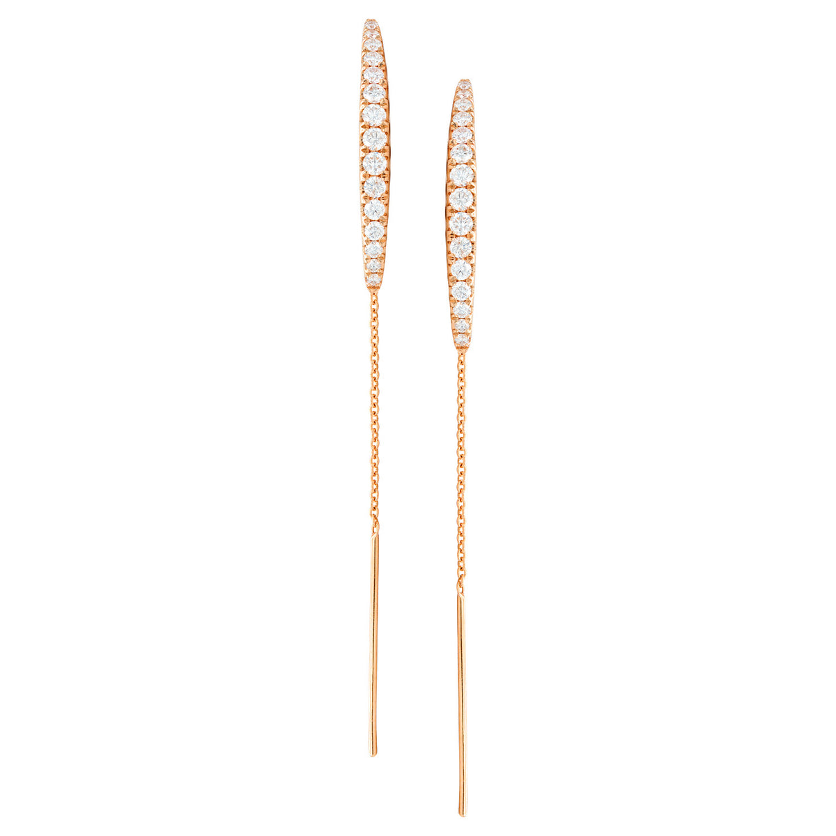 14K Rose Gold Diamond Earrings, 0.72ct