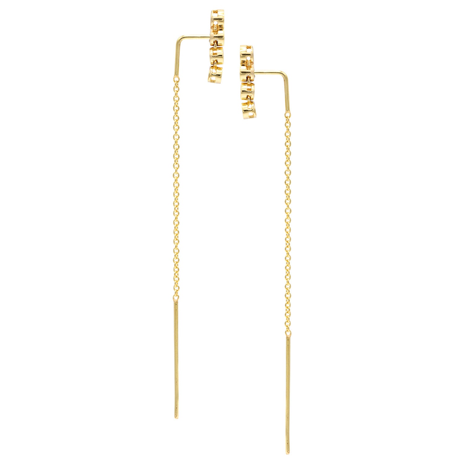 14K Yellow Gold Short Bezel Diamond Threader, 0.2ct