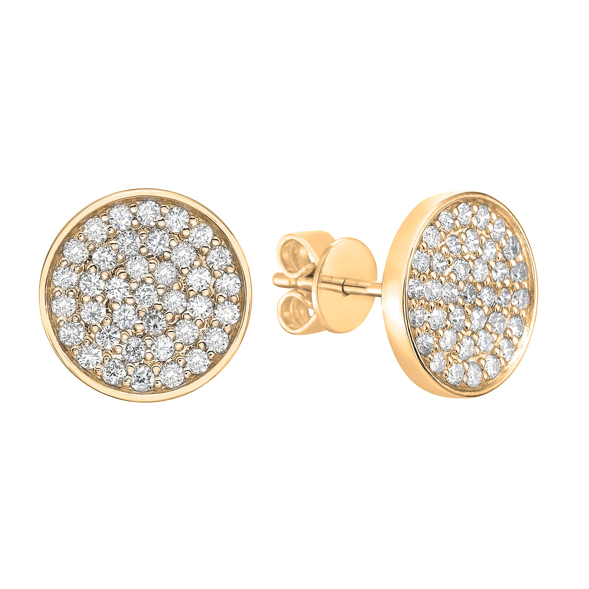 14K Yellow Gold Multi-Diamond Studs