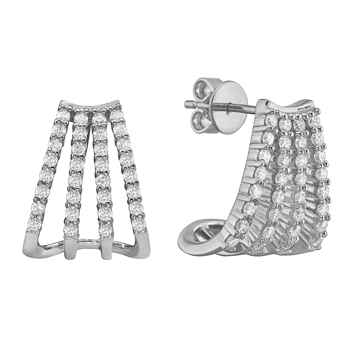 18K White Gold Diamond Earrings