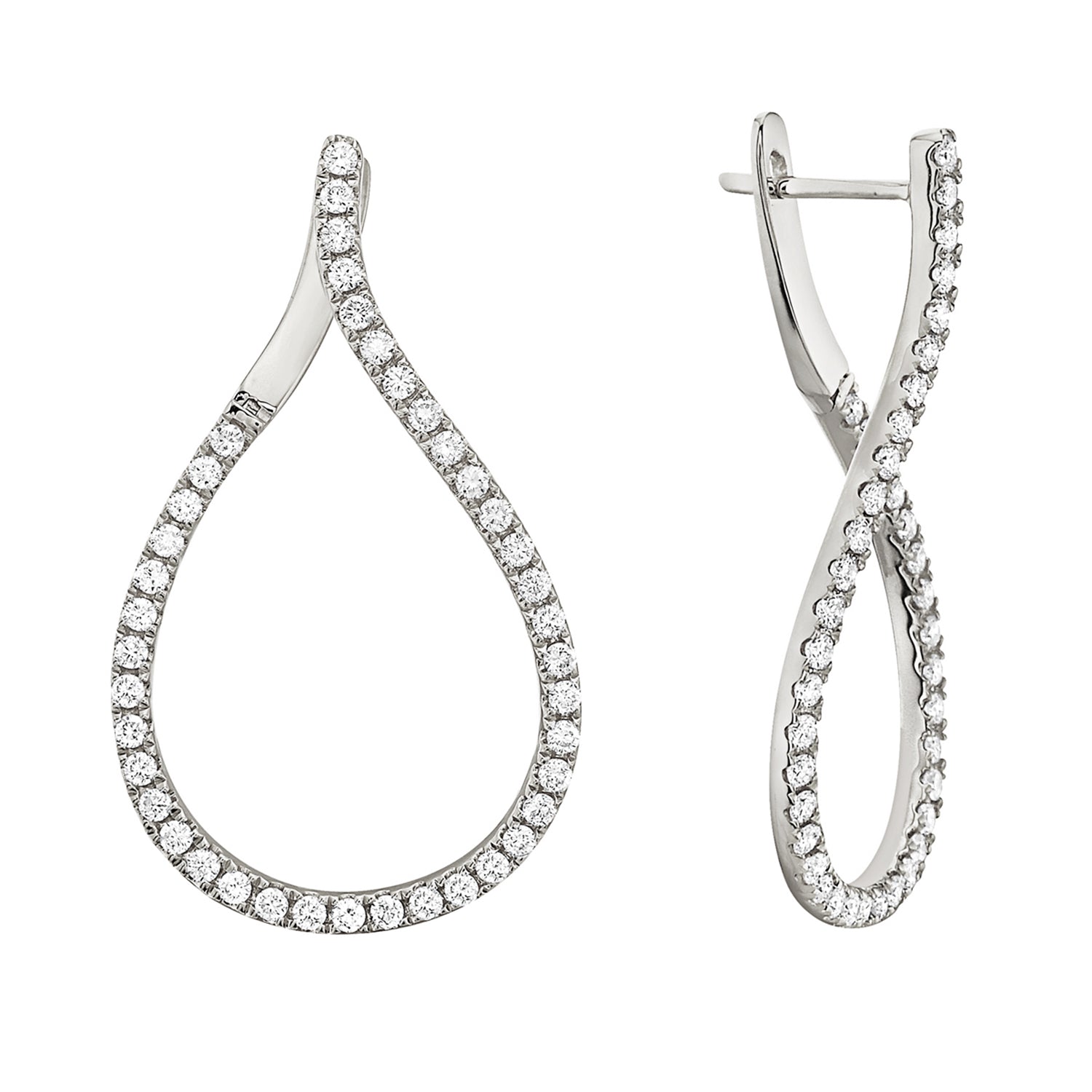 14K White Gold Infinity Earring, 1.25ct