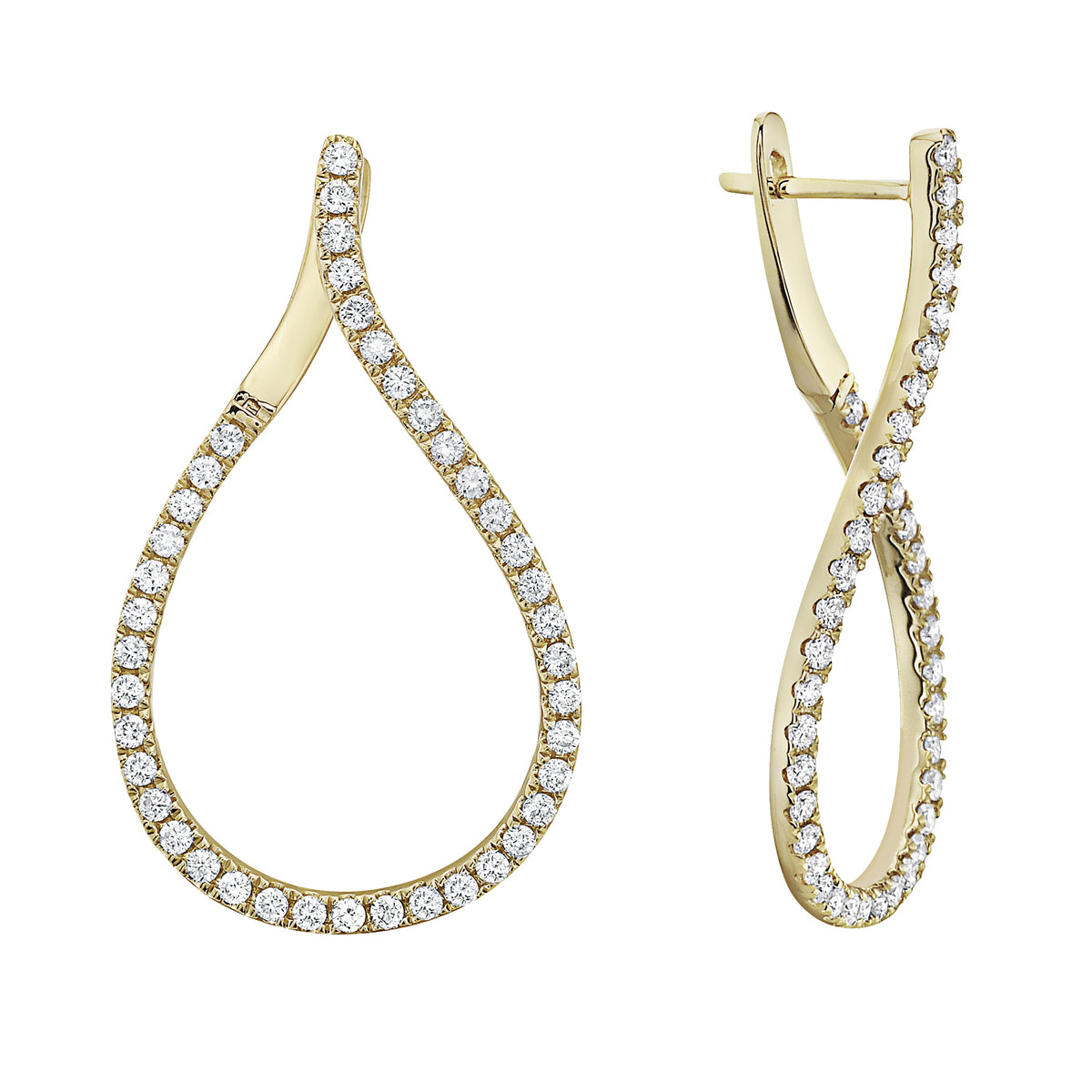 14K Yellow Gold Infinity Earring, 1.25ct