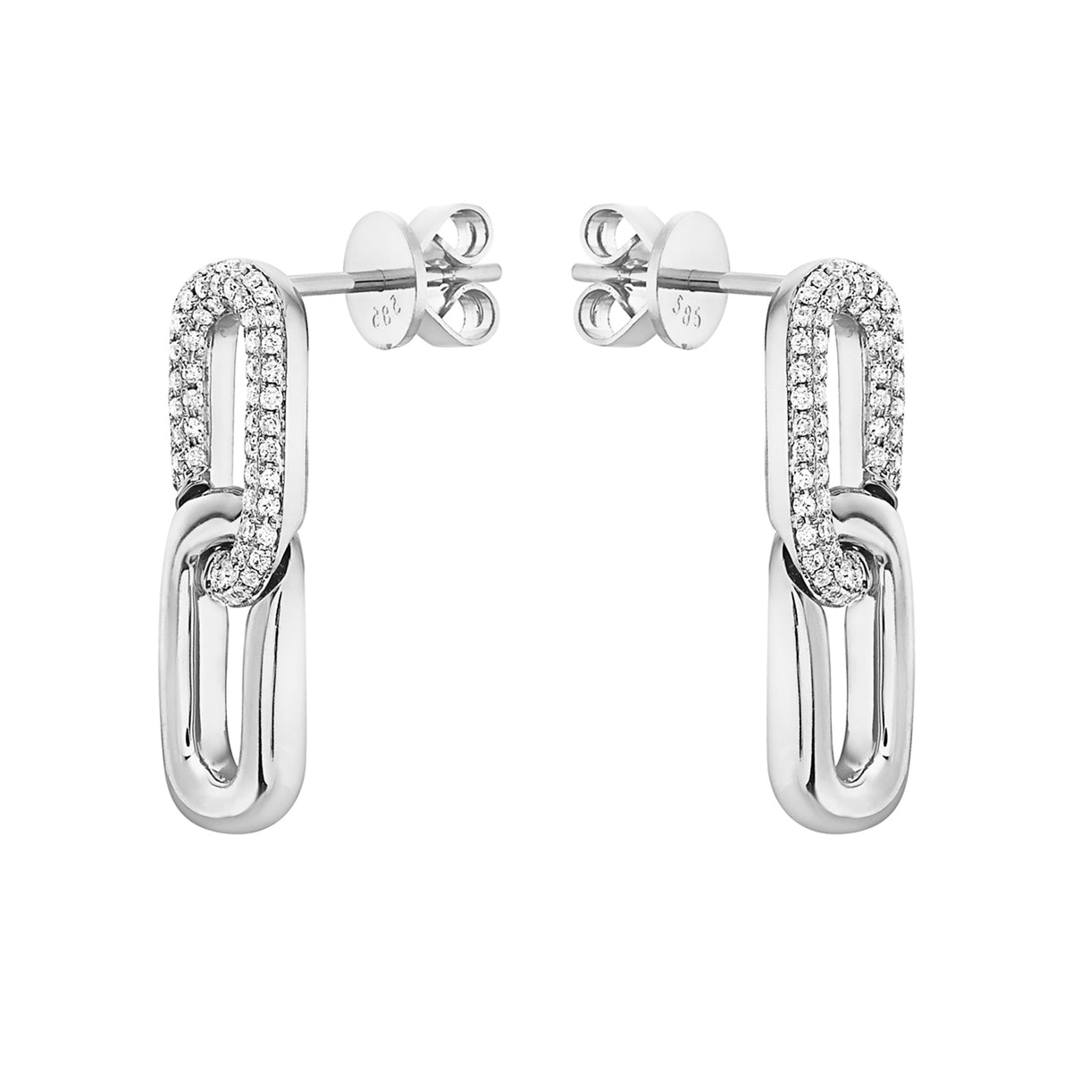 14K White Gold Hug Earring, 0.46ct