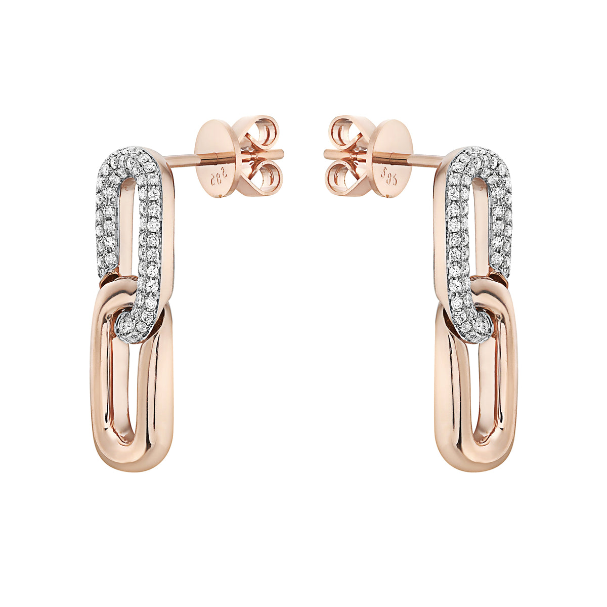 14K Rose Gold Hug Earring, 0.37ct