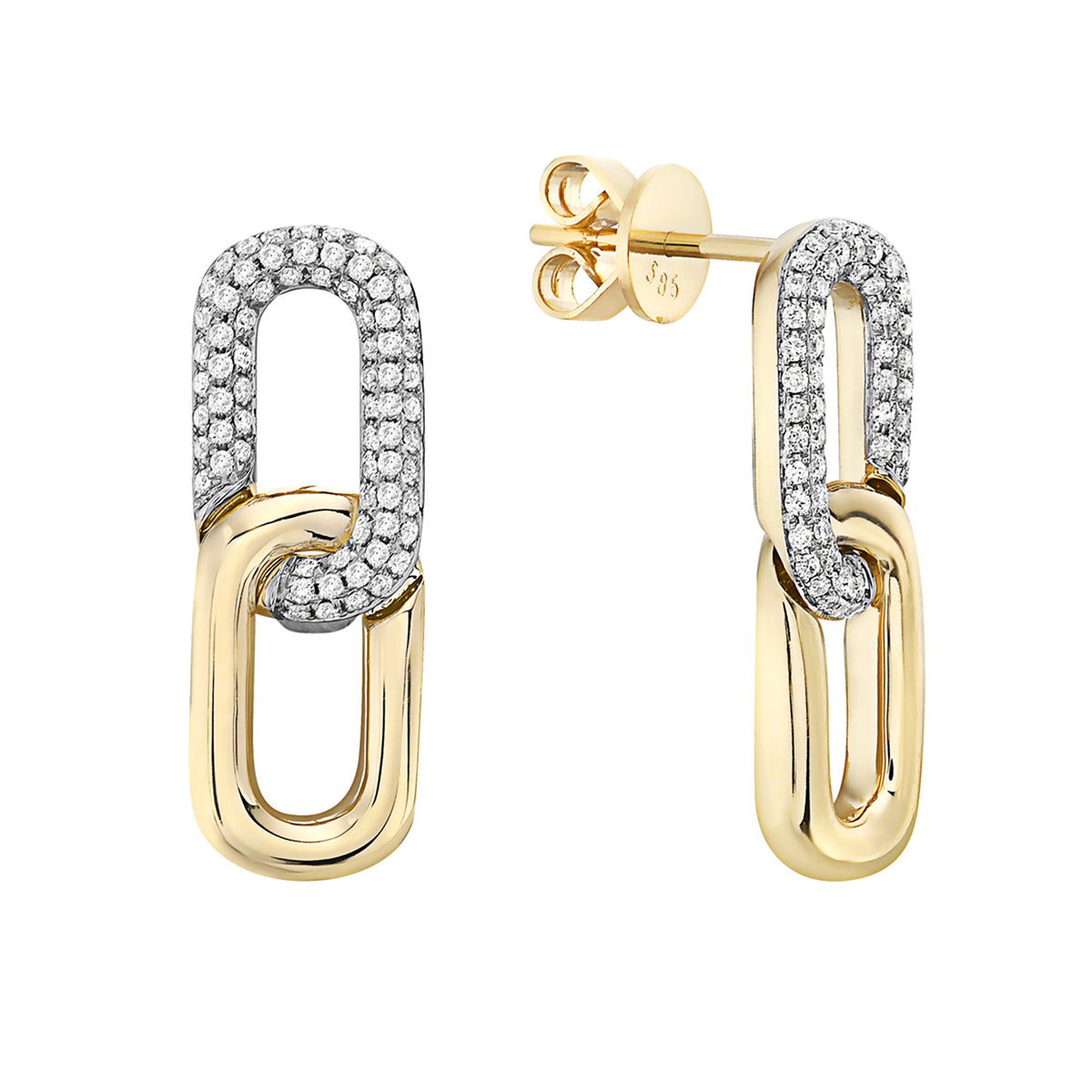 14K Yellow Gold Hug Earring, 0.46ct