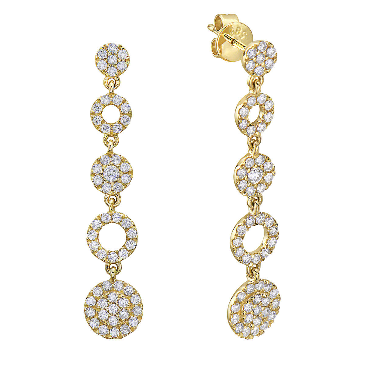 14K White Gold Eternity Earring, 0.74ct