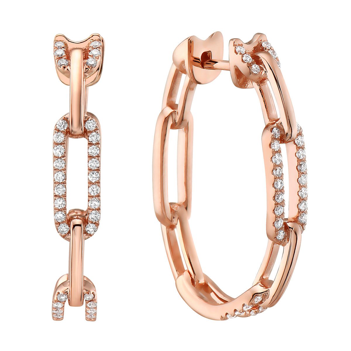 14K Rose Gold Diamond Earrings