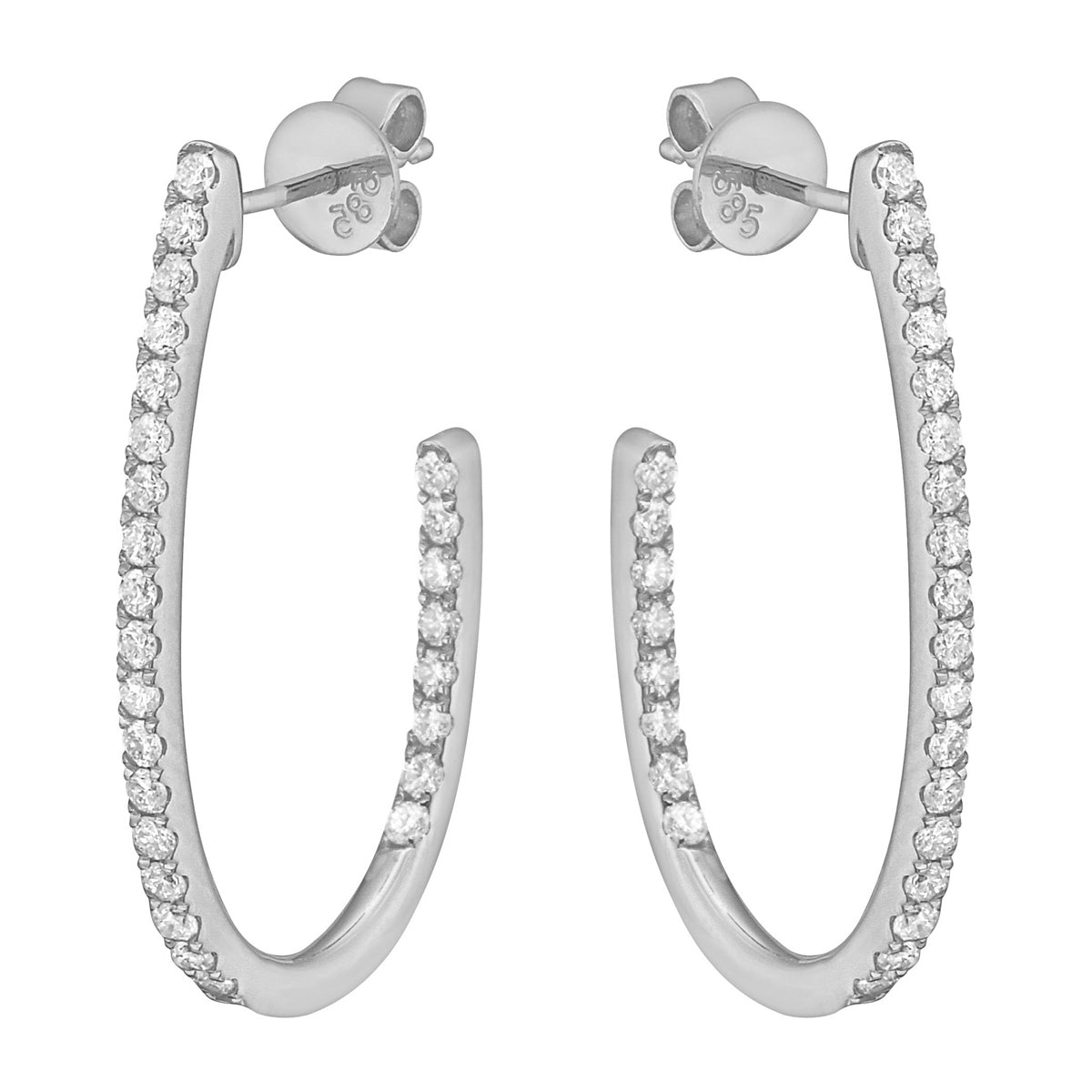 14K White Gold Jasmine Earring, 0.62ct
