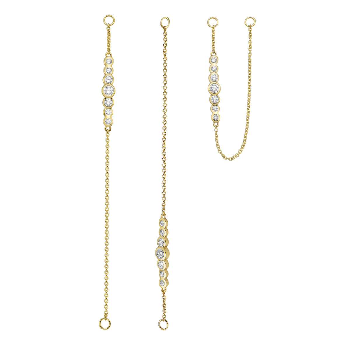 0.7CT Yellow Gold Bezel Drop Dangle Earrings