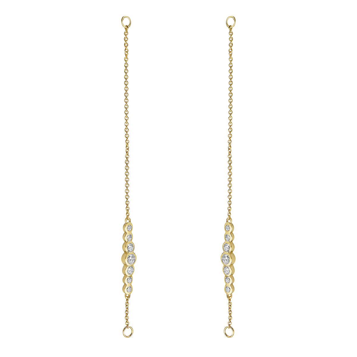14K Yellow Gold Bezel Drop Dangle Earrings, 0.7ct