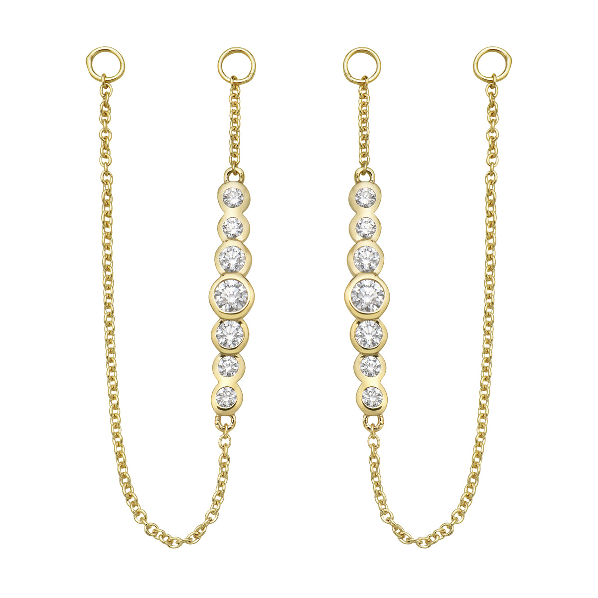 14K Yellow Gold Bezel Drop Dangle Earrings, 0.7ct
