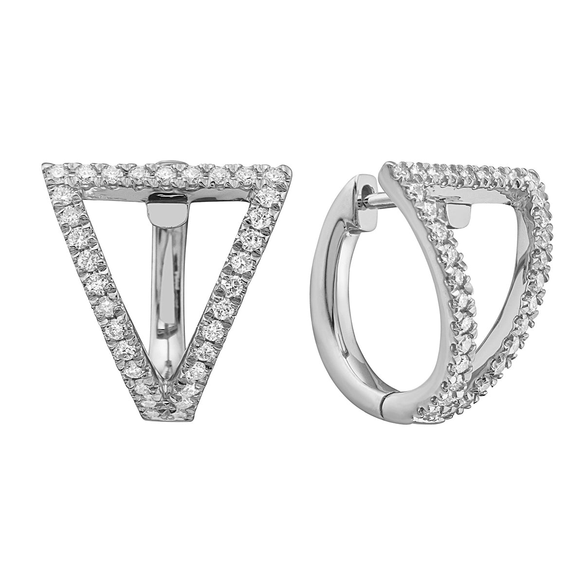 14K White Gold Deco Earring, 0.41ct