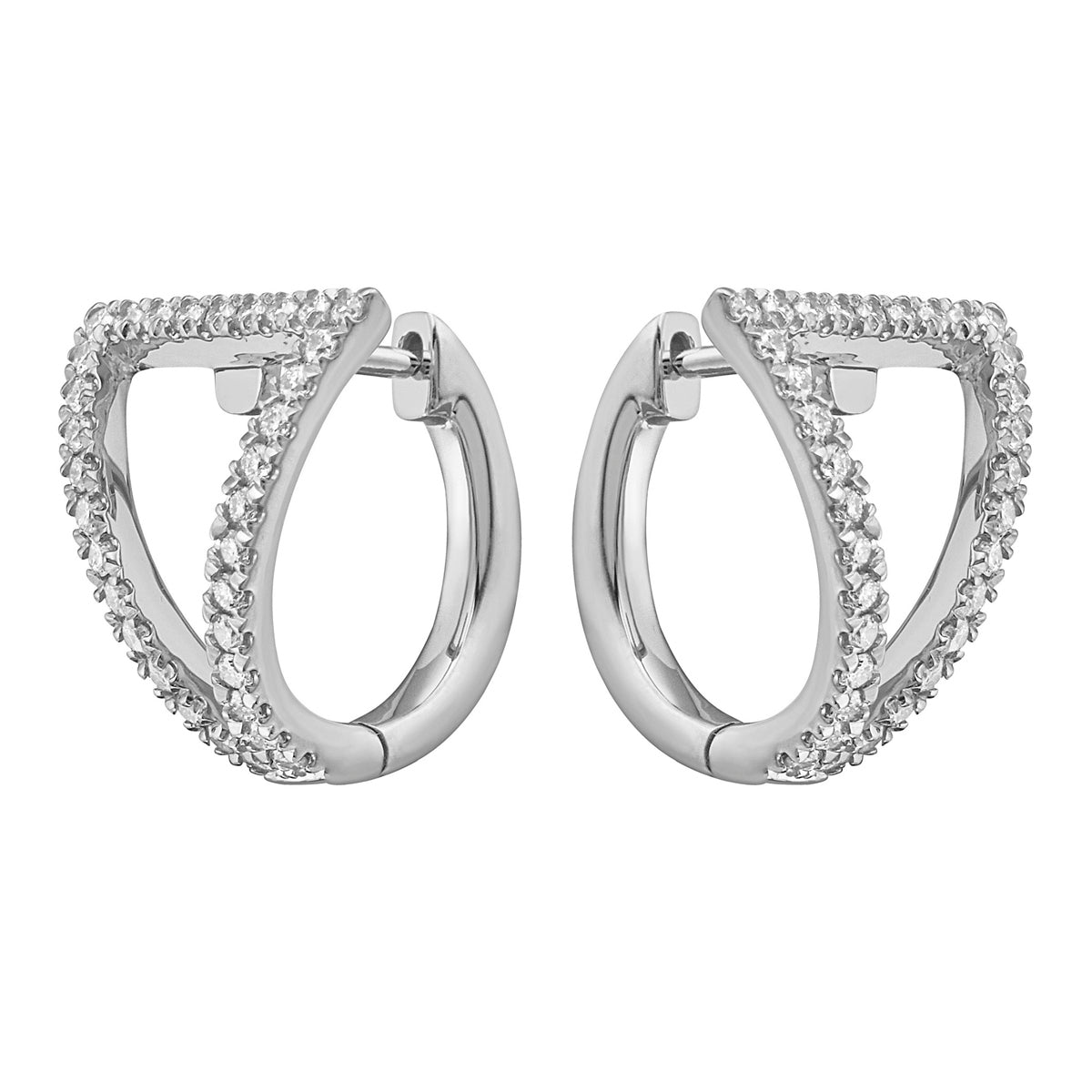 14K White Gold Deco Earring, 0.41ct