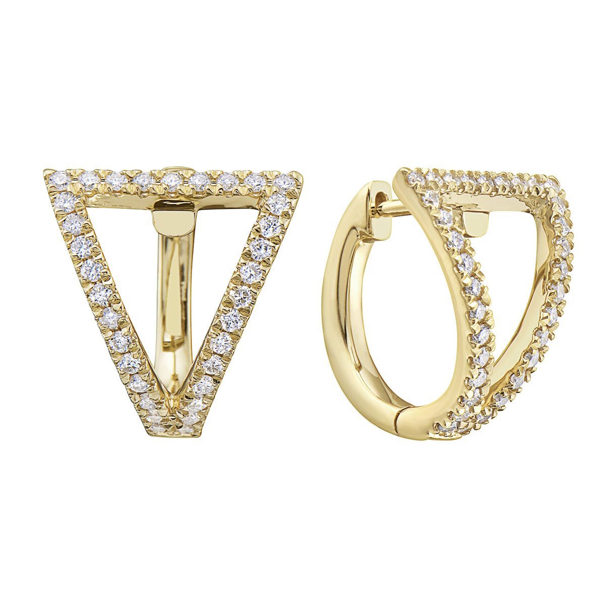 14K Yellow Gold Deco Earring, 0.41ct