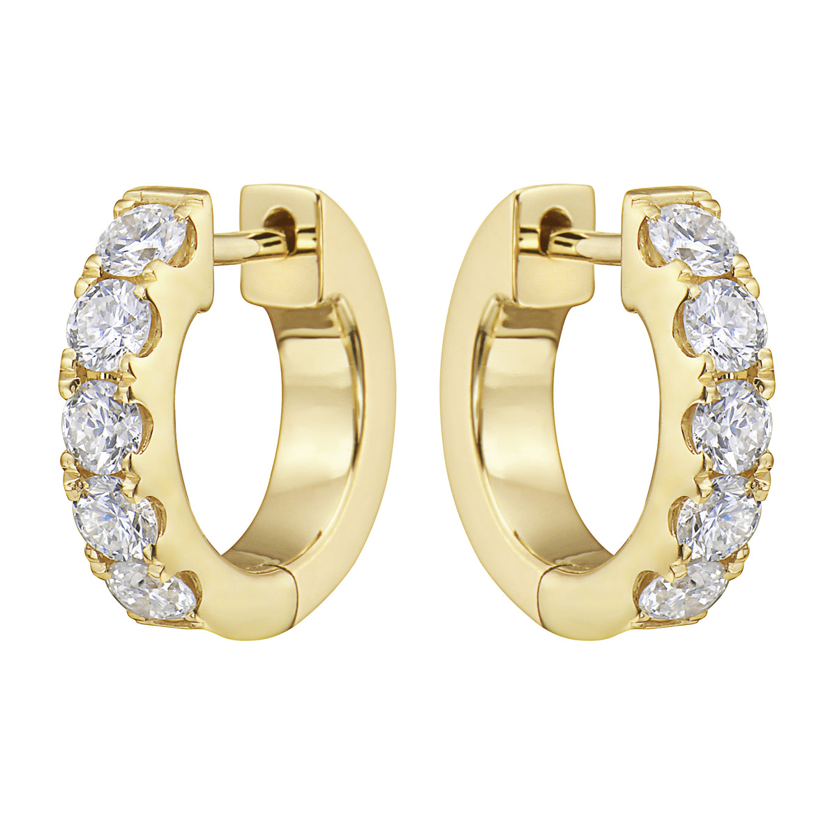 14K Yellow Gold Bulky Mini Hoop Earrings