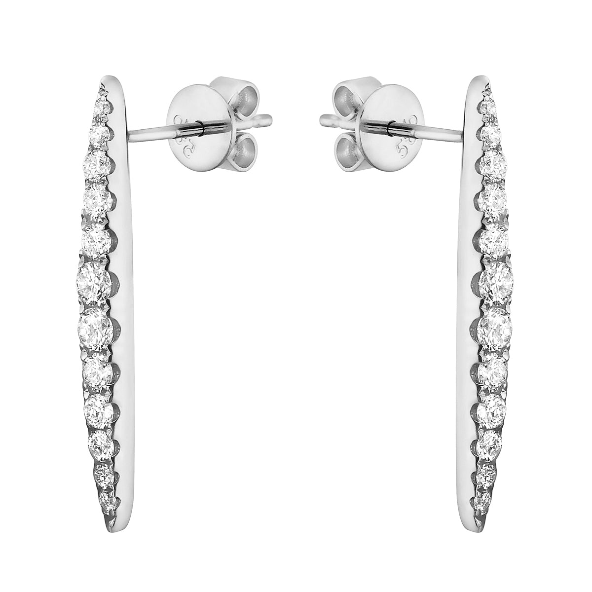 White Gold Surfboard Diamond Drop Earrings, 0.52ct
