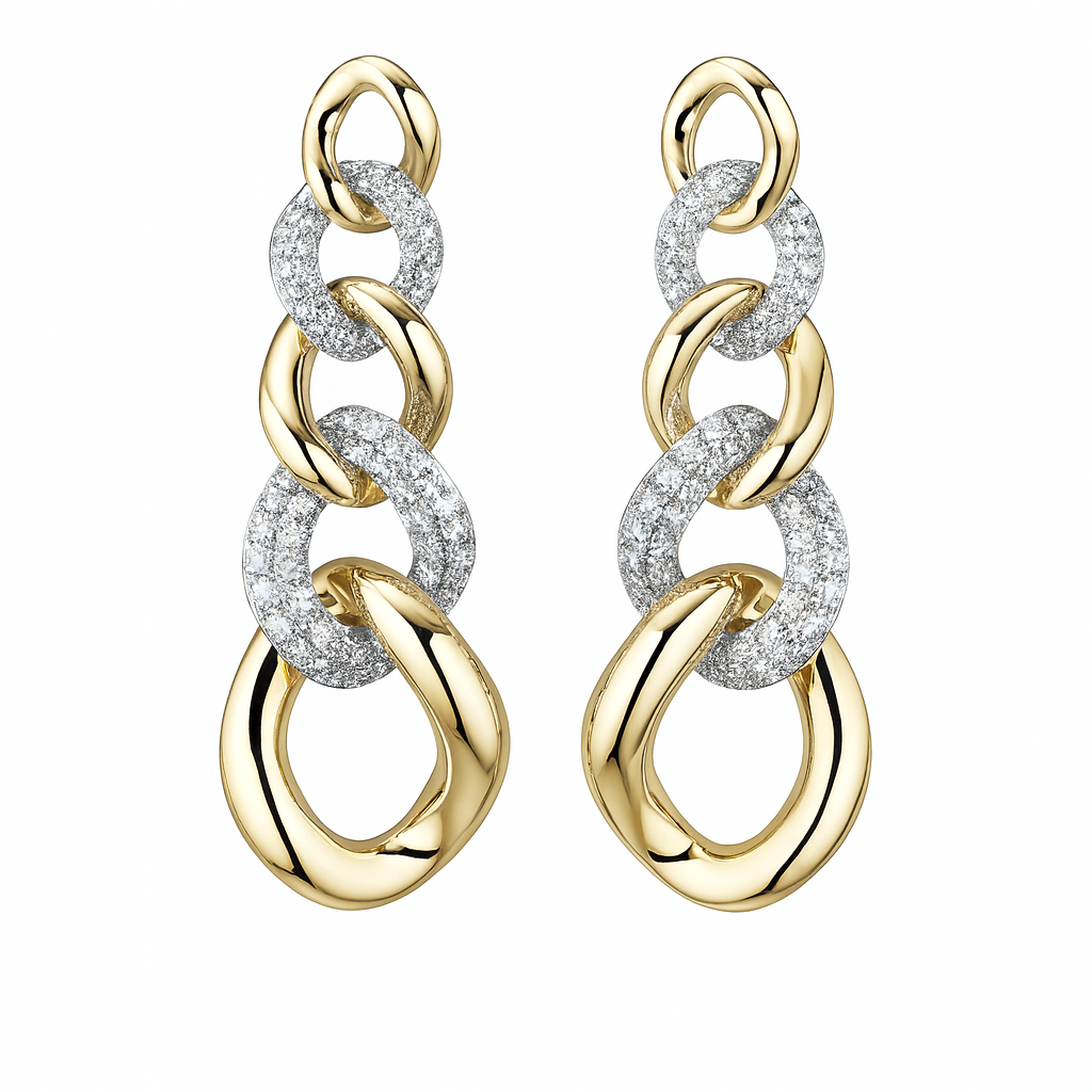 14K White Gold Diamond Earrings, 0.59ct