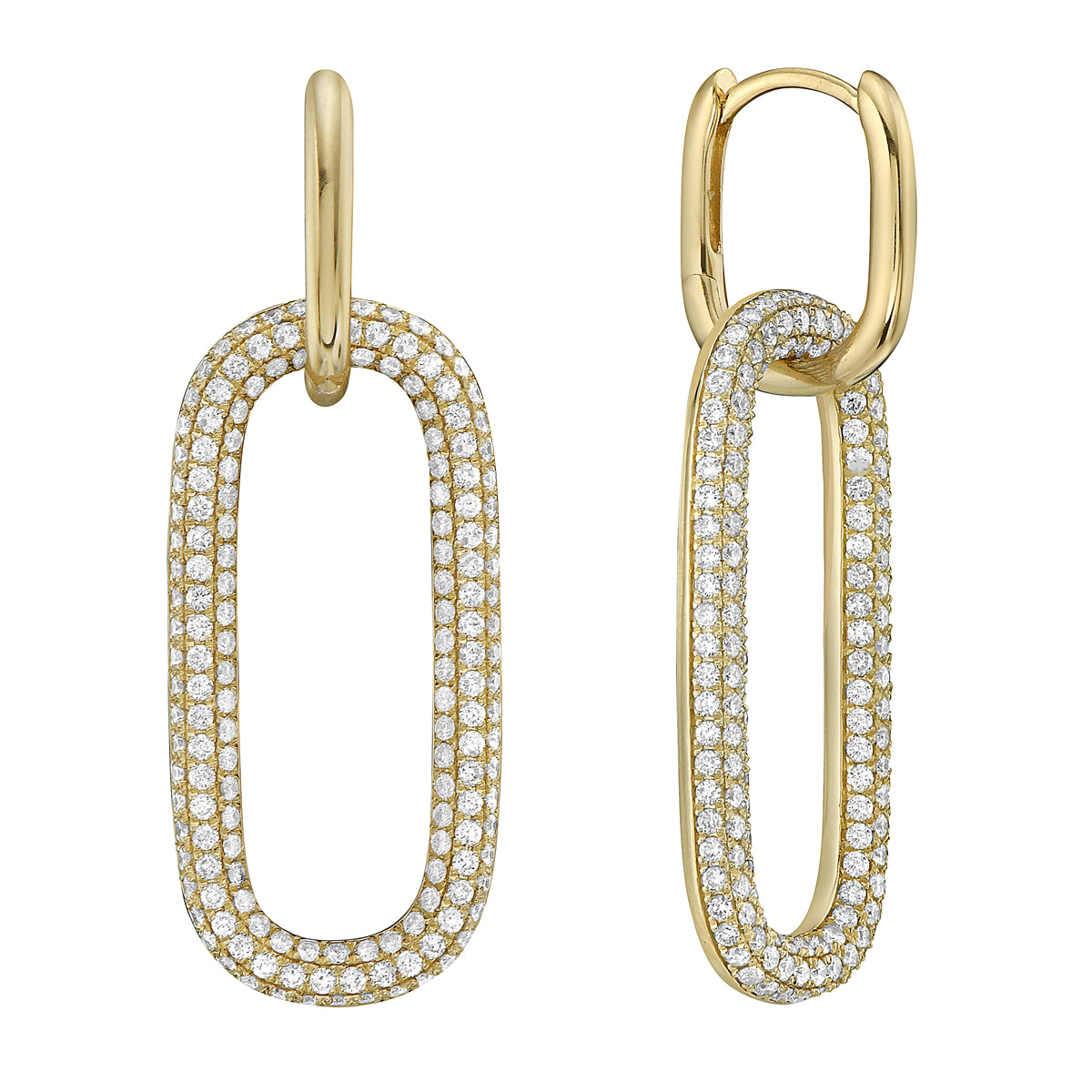 14K Yellow Gold Diamond Earrings