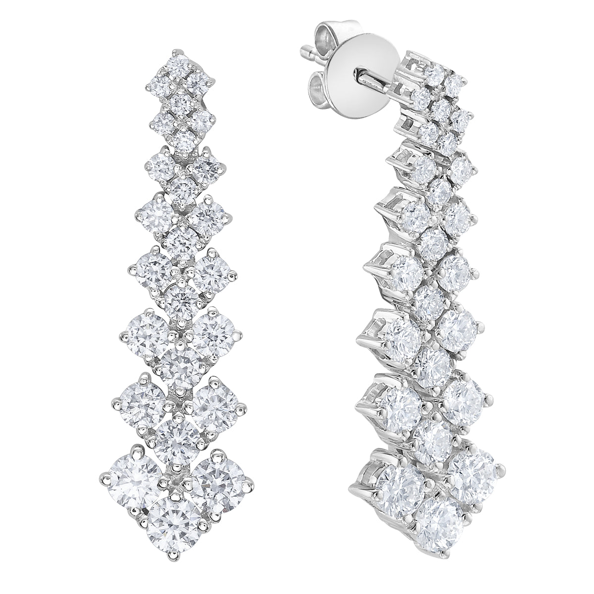 14K White Gold Diamond Earrings