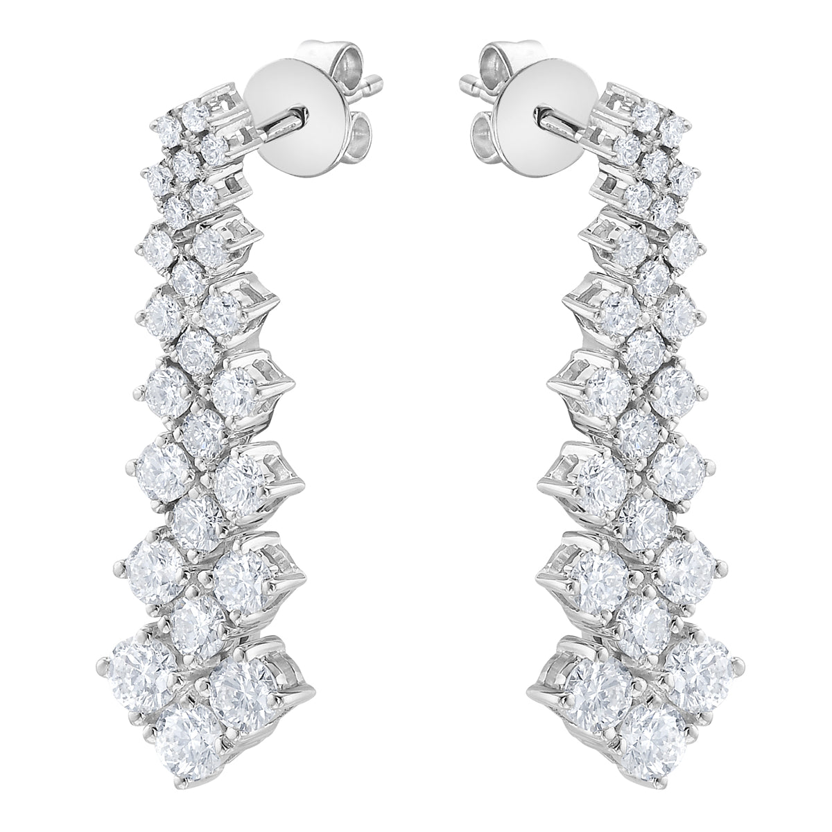 14K White Gold Diamond Earrings