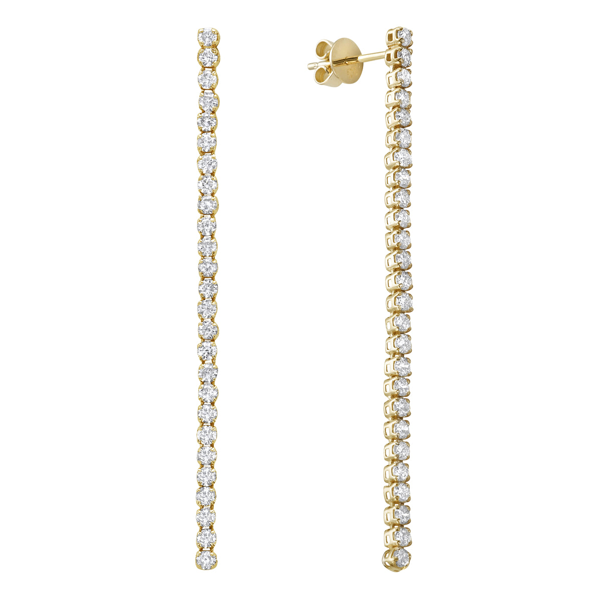 14K Yellow Gold Diamond Earrings, 1.28ct