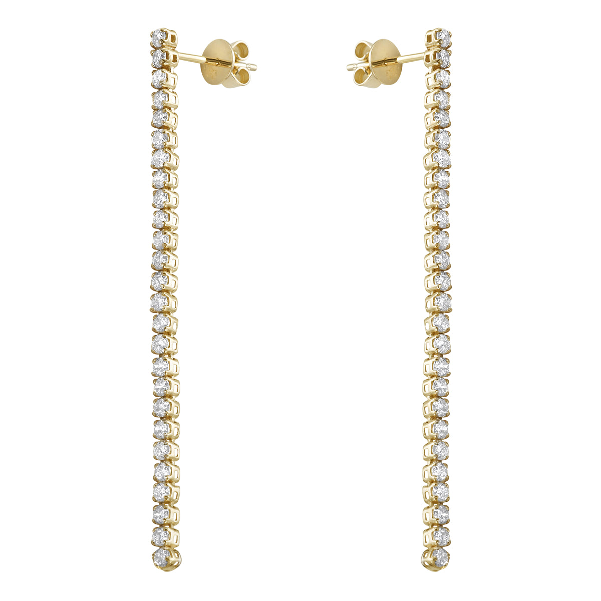14K Yellow Gold Diamond Earrings, 1.28ct