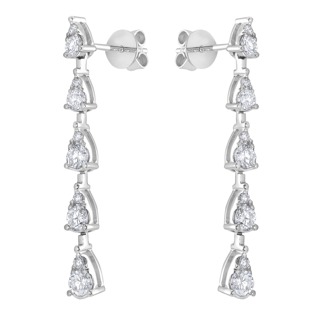 14K White Gold Diamond Earrings, 0.78ct