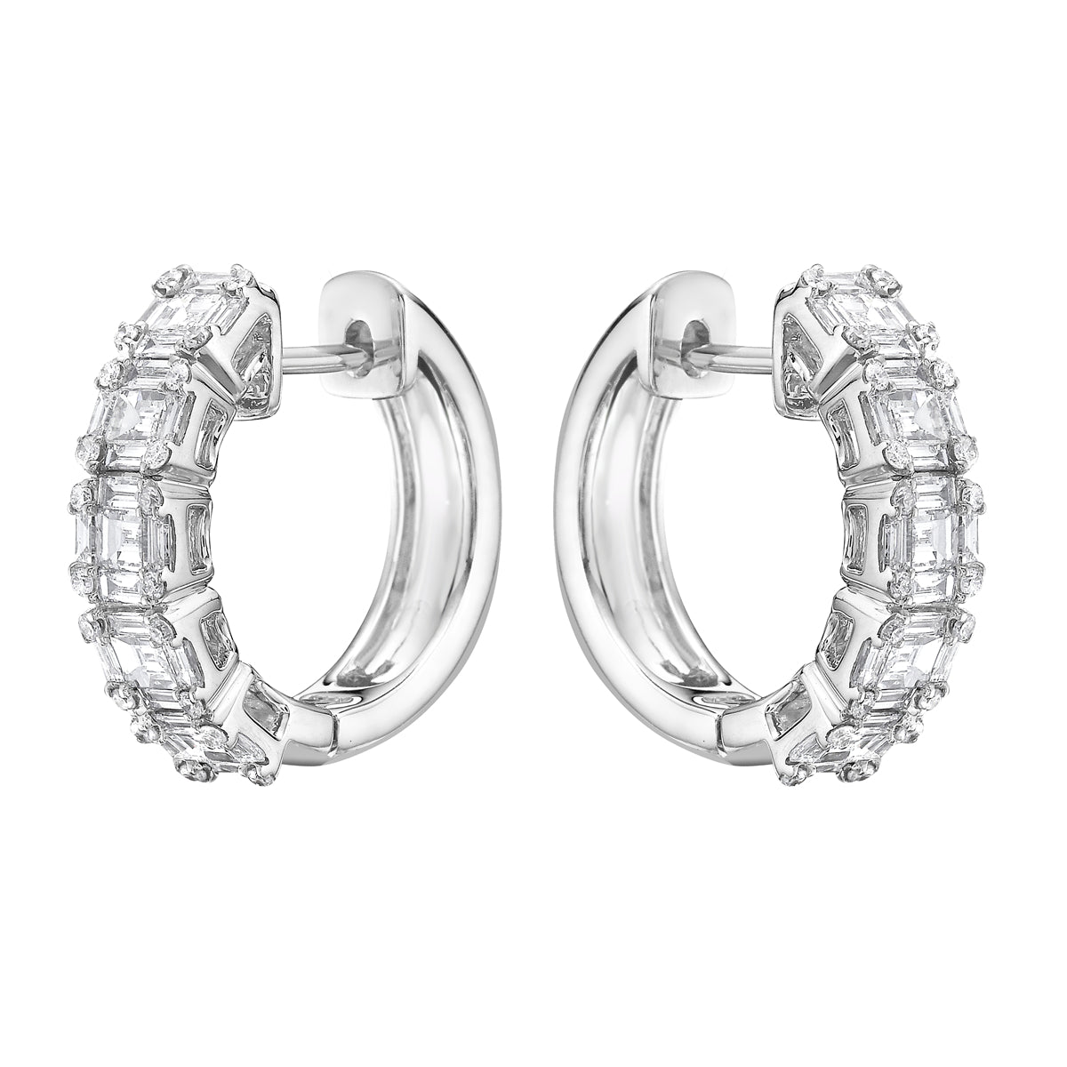 14K White Gold Blue Diamond Earrings, 1.1ct