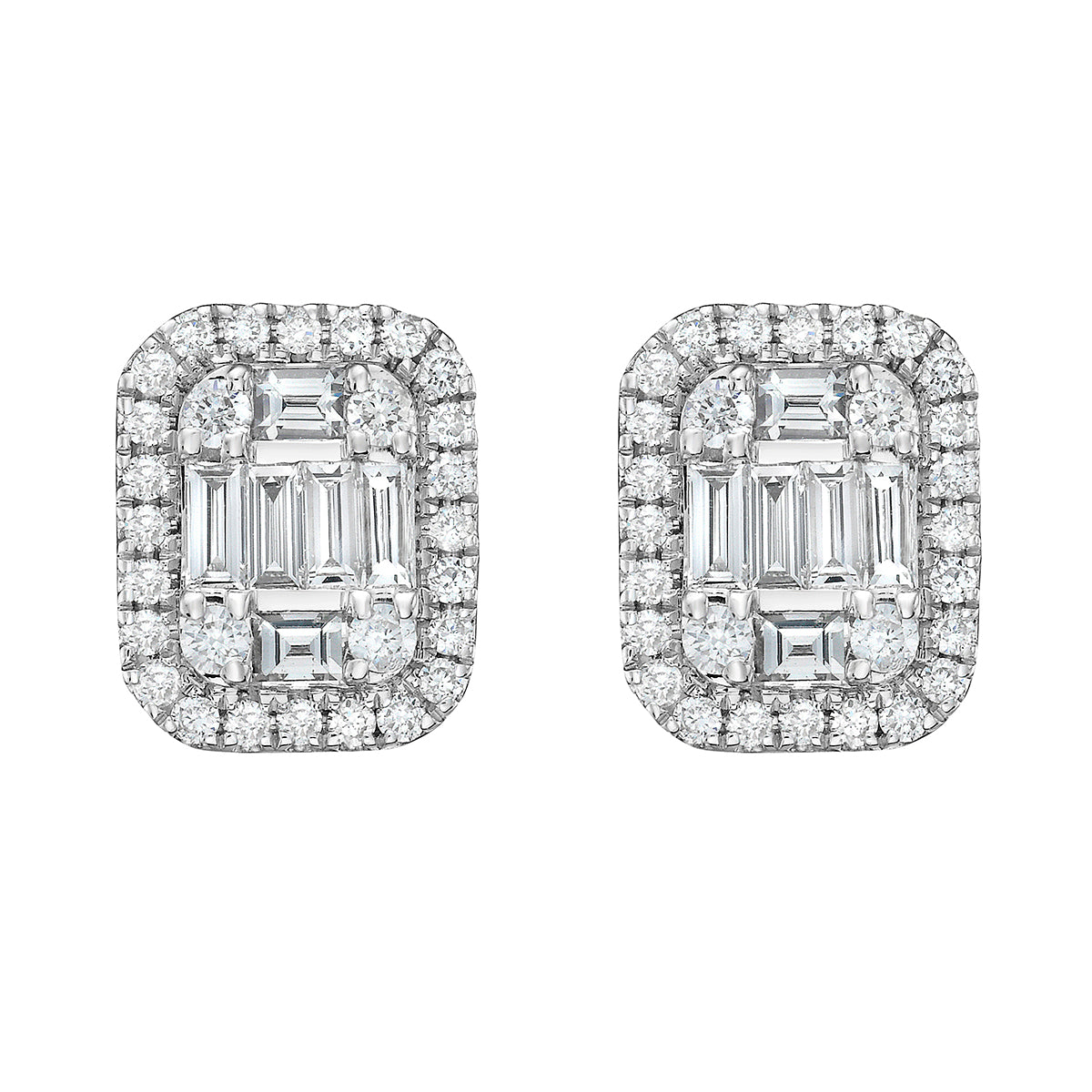 14K White Gold Diamond Earrings, 0.36ct