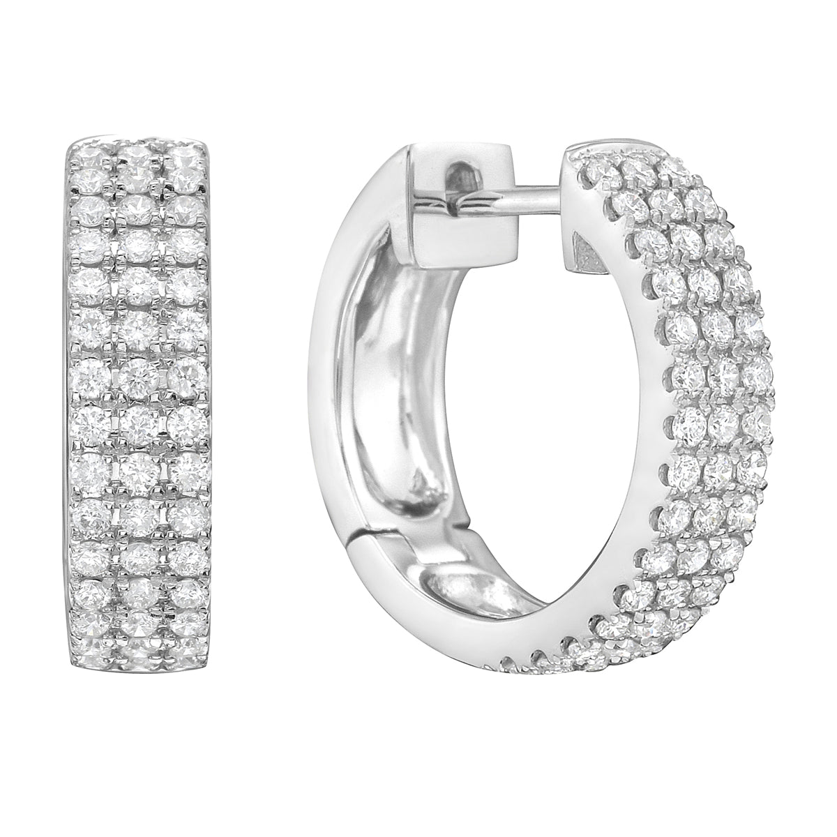 14K White Gold Diamond Earrings, 0.47ct