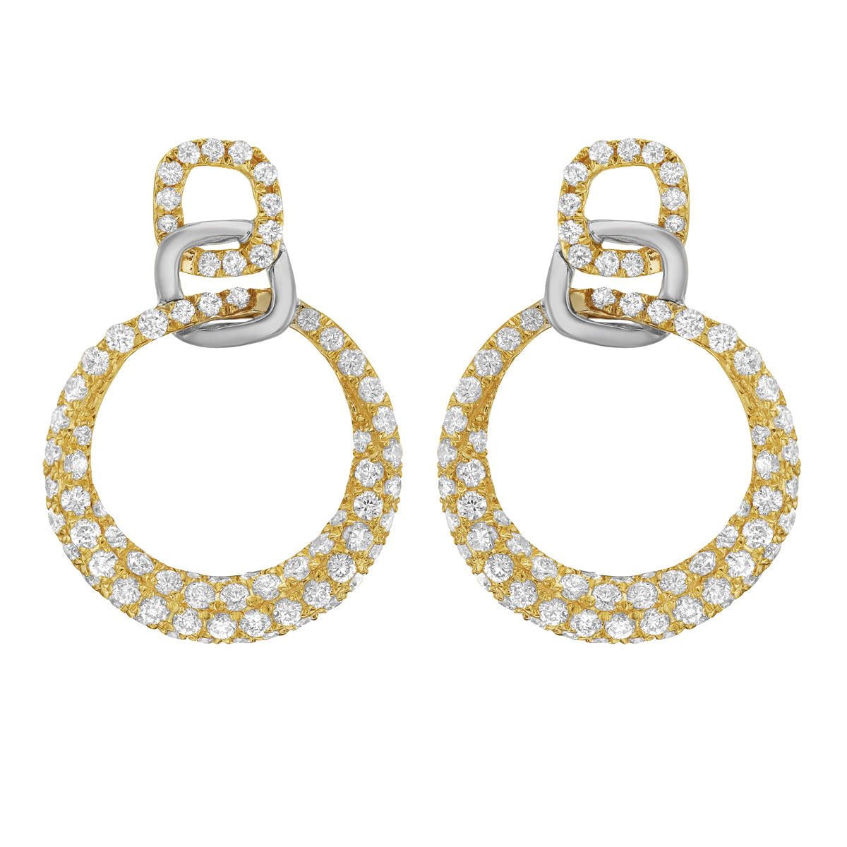 14K White Gold Diamond Earrings, 0.88ct