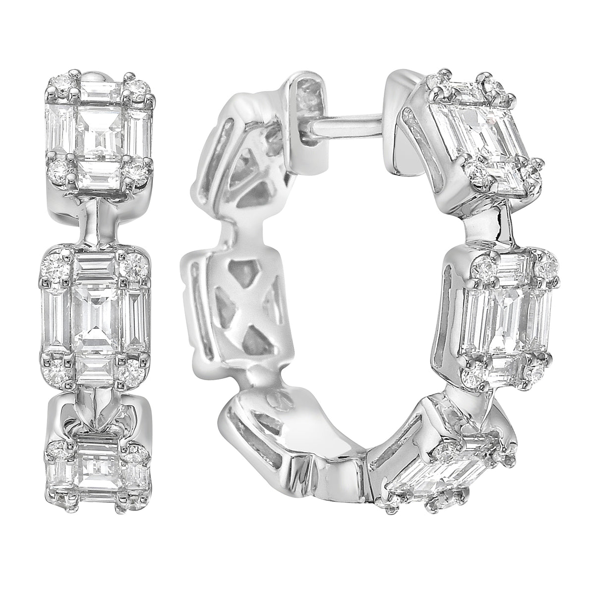 14K White Gold Blue Diamond Earrings, 0.86ct