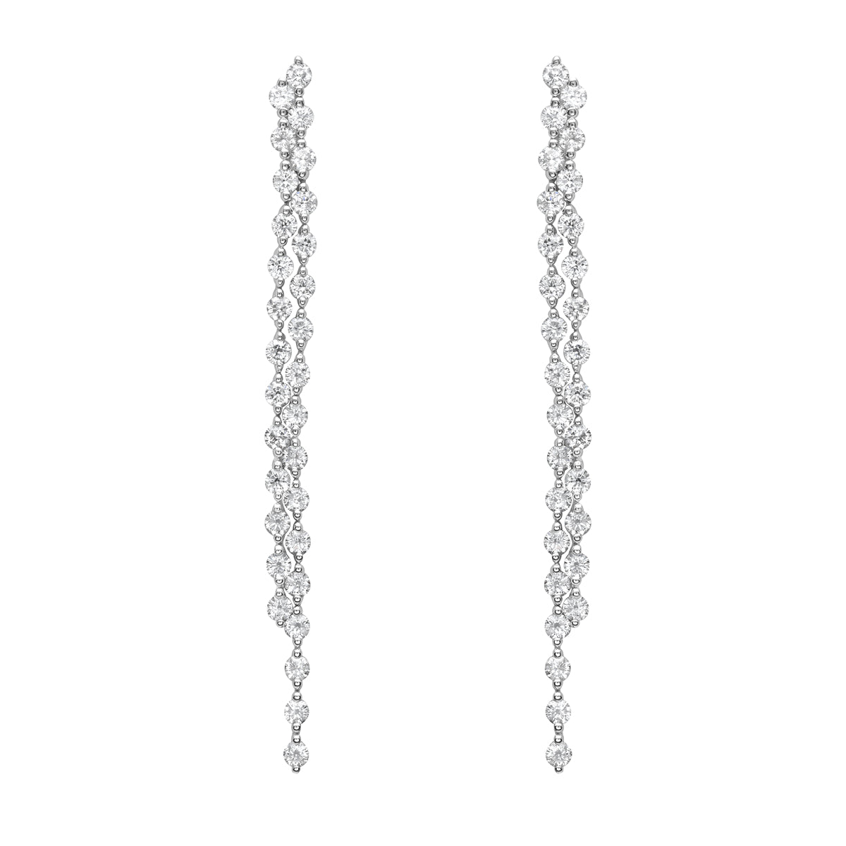 14K White Gold Diamond Earrings, 2.42ct