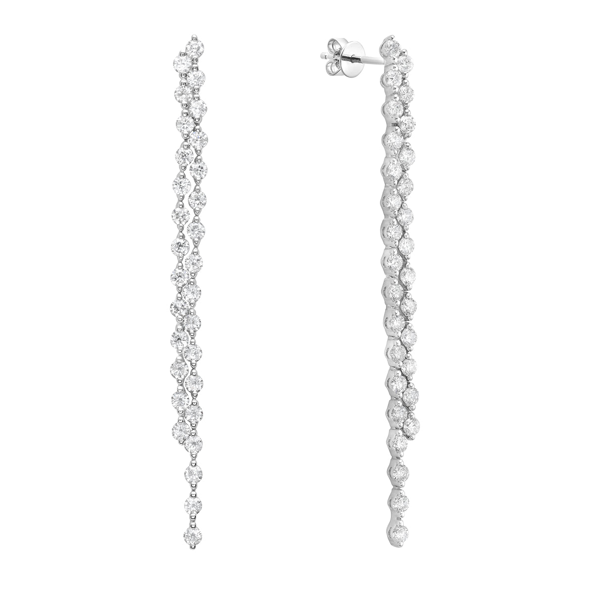 14K White Gold Diamond Earrings, 2.42ct