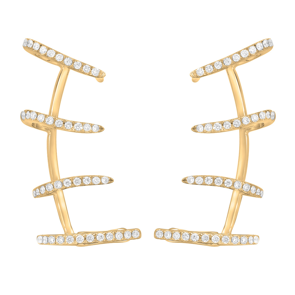 14K Yellow Gold Diamond Earrings, 0.34ct
