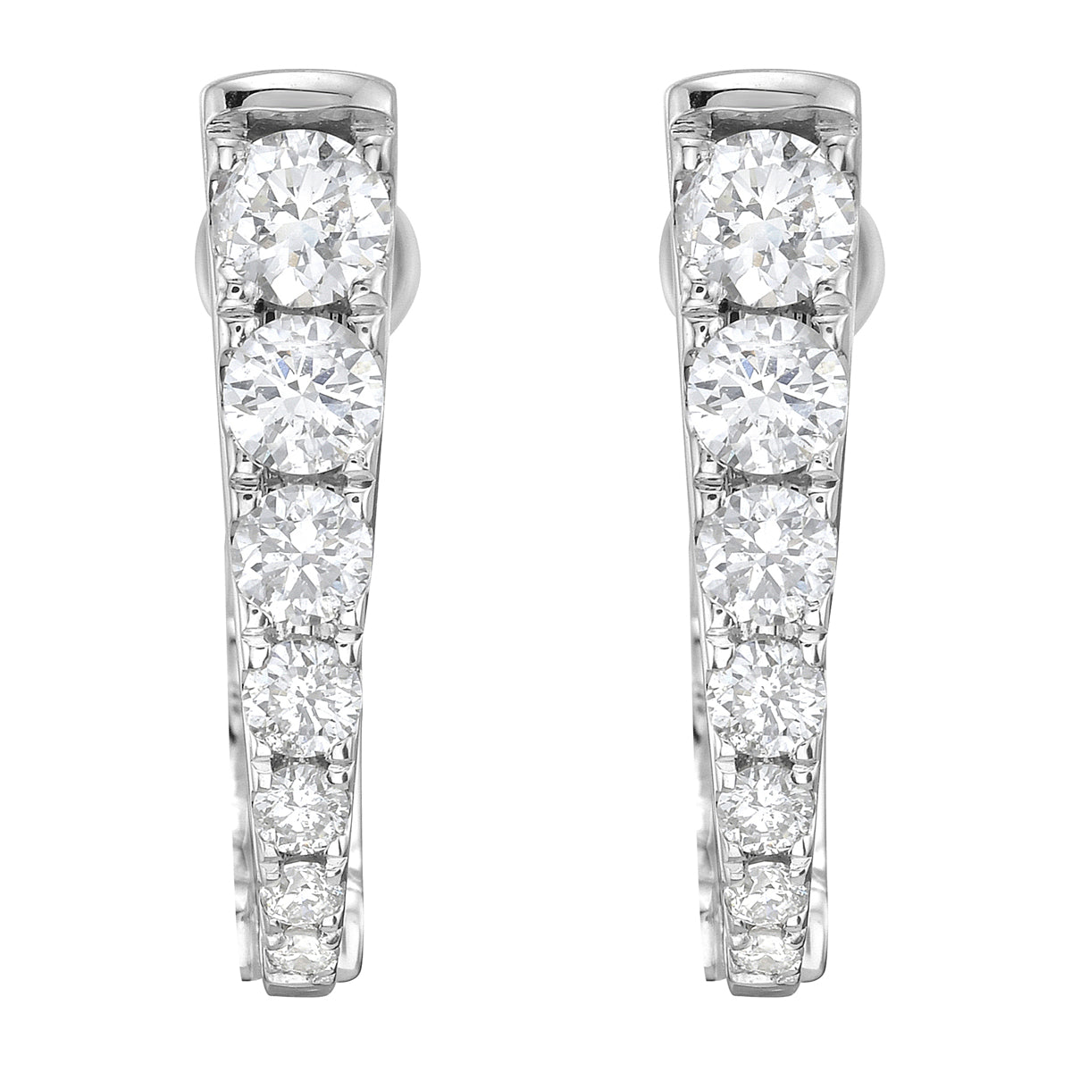14K White Gold Diamond Earrings, 0.57ct