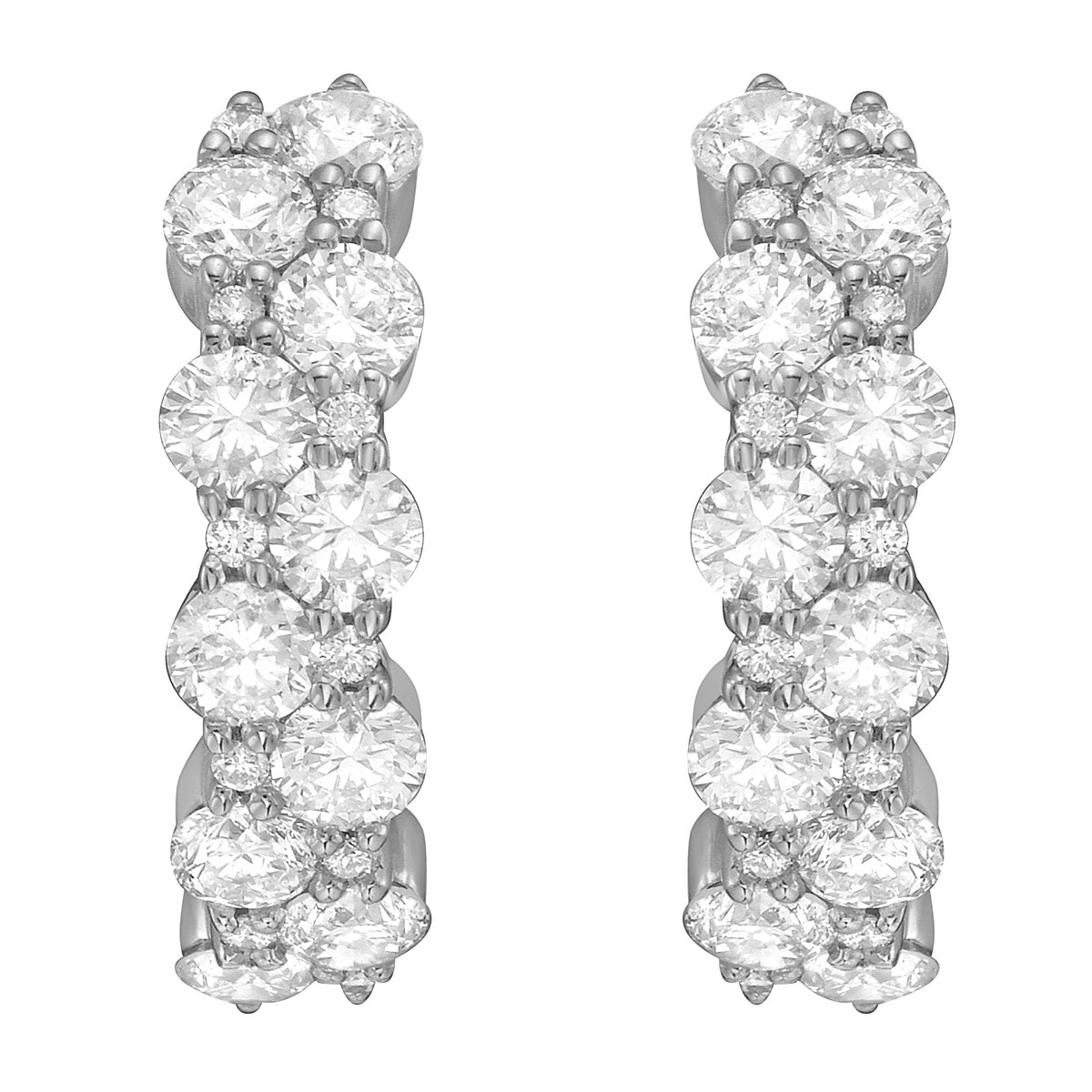 14K White Gold Diamond Earrings, 1.36ct