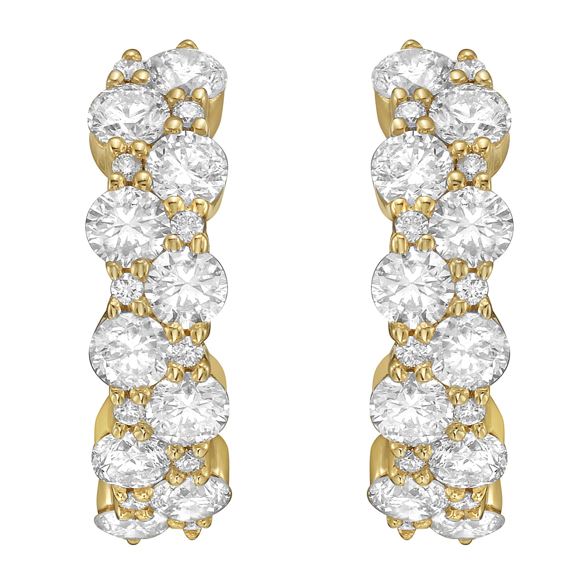 14K Yellow Gold Diamond Earrings, 1.36ct