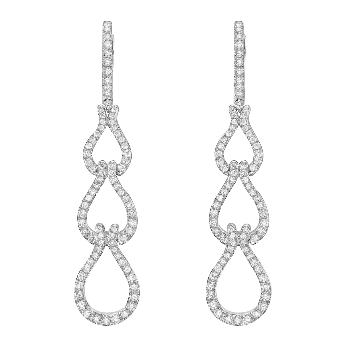 14K White Gold Diamond Earrings, 0.89ct