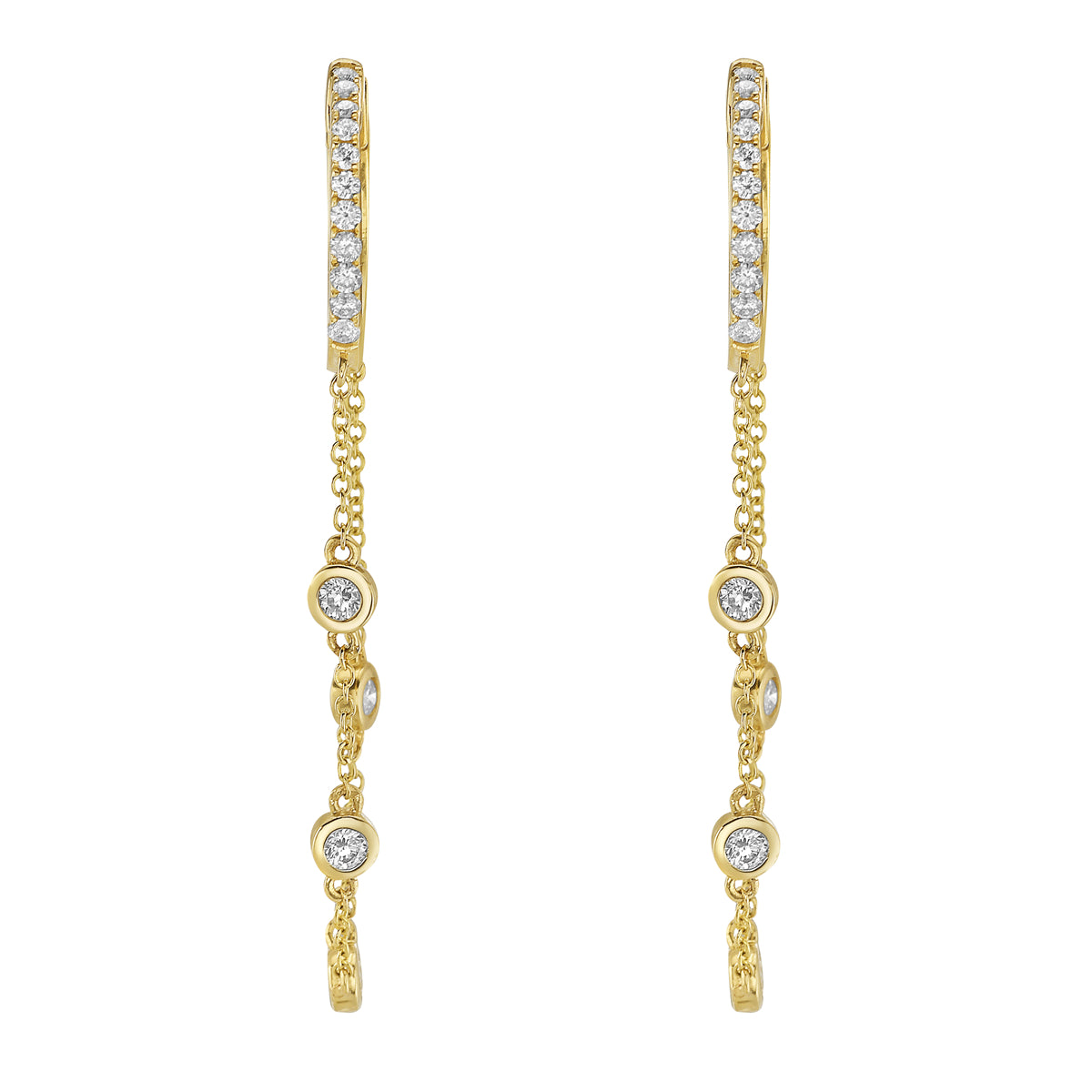 14K Yellow Gold Diamond Earrings, 0.51ct