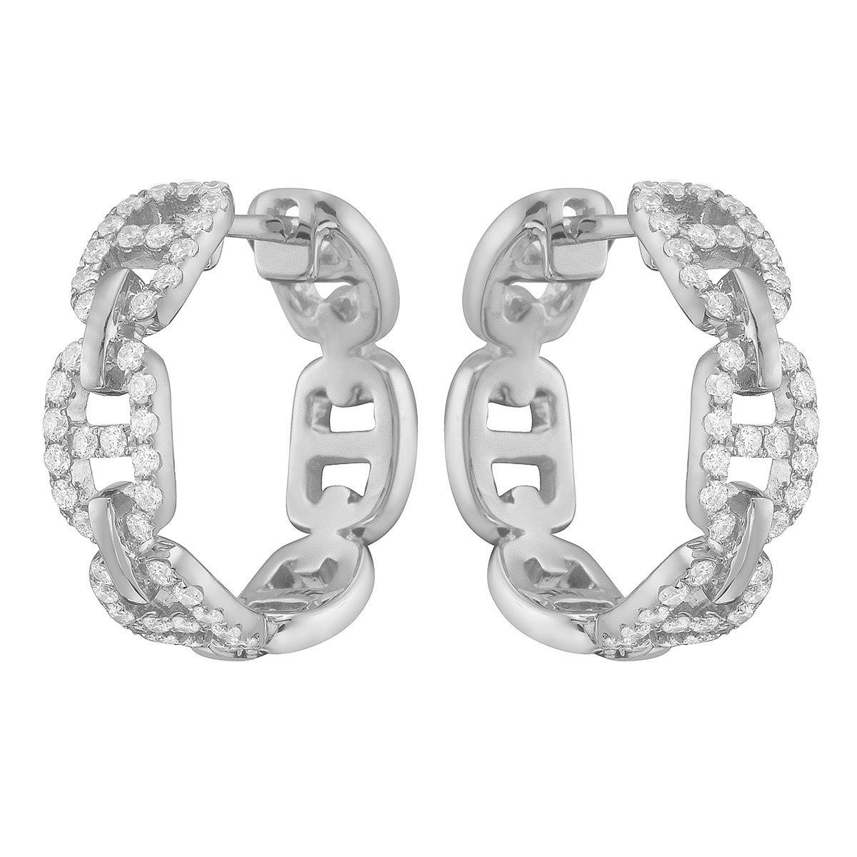 14K White Gold Diamond Earrings, 0.57ct